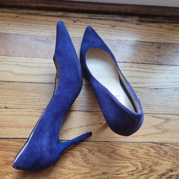 Guess Blue Suede 3 1/2 Pointy Toe Stiletto Size 7 1/2 - Picture 7 of 15